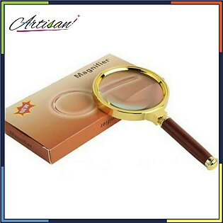 Red Brown Handle Magnifying Glass 10X Jewelry Loupe for School, Offices, Doctors