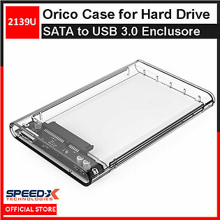 Speedx Orico Case For Hard Drive 2.5 Inch - Sata To Usb External Enclosure 3.0 Transparent