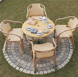 Pvc Outdoor Chairs With Fiber 3by3 Table