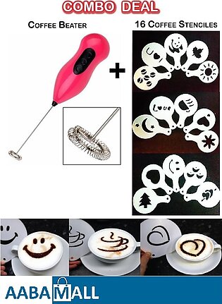 COMBO DEAL Coffee Beater With PACK OF Stencils COMBO DEAL