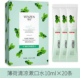 VENZEN Cleansing & Fresh Mouth Care Portable Travel Size Mouth Wash (10ml X 20) - FZ90904