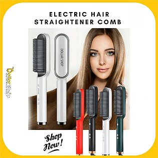 Hair Straightening Brush For Girls Electric Hair Straightener Curler Heating Styling Comb Straightening And Curling Hair 2 In 1 Styling Tool Three-minute Styling Straight Hair Comb