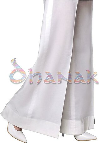 DHANAK - Solid Bell bottom trousers for Women Simple in Cotton - Black & White- BBS01
