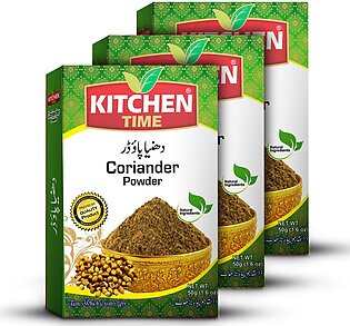 Pack Of 3 Dhania Powder - Coriander Powder - Dania Powder - Dry Coriander Powder - Export Quality Coriander - 50g Dhania Powder By Kitchen Time Foods
