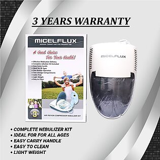 Nebulizer By Miceflux Neb Air Piston Compressor Nebulizer Kit - 3 Years Warranty