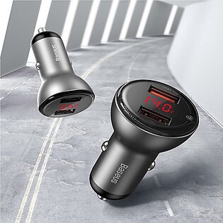 Baseus 45W Dual USB Quick Car Charge 4.0 USB Car Charger for All Mobile Phones 10 QC 4.0 3.0 PD 3.0 Fast Car Charging for Phone Car Charger