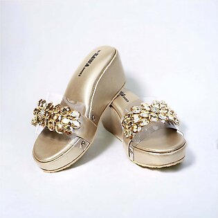 Heel Sandal For Women And Girls-sawa Shoes- Gold-714