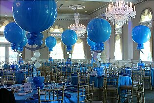 2 Jumbo Size Blue Latex Balloons Pack For Birthday Decoration & Anniversary Decoration & Party Decoration