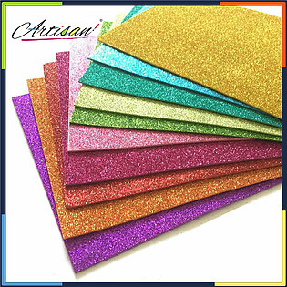 Artisan - A3 Size Glitter Fomic Sheet Sticker Pack Of 10 Multicolour