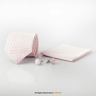 Ybrand-tea Pink Pattern Tie And Cufflink Gift Set-ts-1045