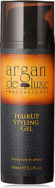 Hair Up Styling Gel Strong Hold 160ml+FREE GIFT– Argan Deluxe Professional – Hair Care – For All Hair Types