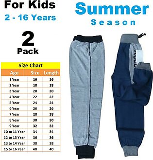 Pack Of 2 Summer Trousers Blue Grey Black Summar Trousers For Boys