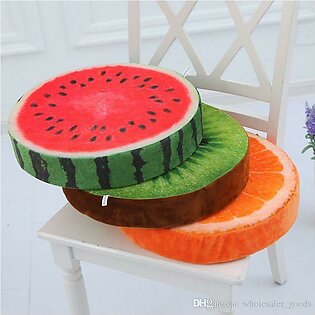 Pack OF 2 - 3D Fruit Printed Round - Cushion Pillow