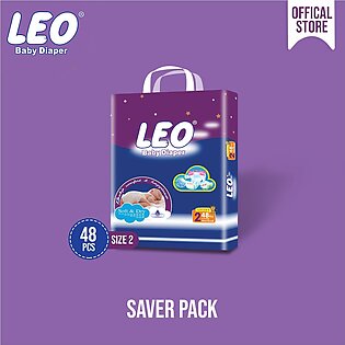 Leo Saver Pack Baby Diaper - Size 2, Small - 48 Pcs
