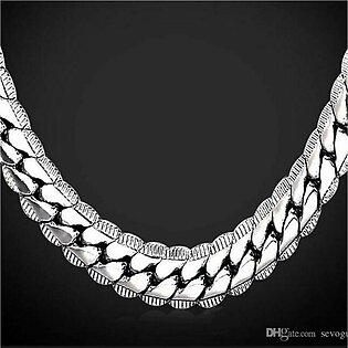 Silver Steel Neck Chain For Men