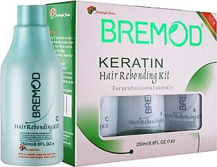 Bremod Keratin Rebounding Kit 250ml x3 for Silky straight smooth hairs rebonding kit small pack for professional use