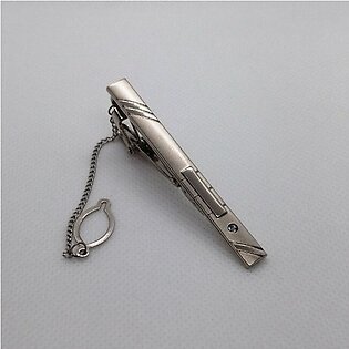 Silver Stainless Steel Tie Pin-tie Clips For Men