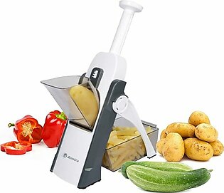 Vegetable Cutter - Multifunction Safe Kitchen Cutter Chopper - Fruit - Salad - Slicing Tool Meat Grater 5 In 1 & 40 + Thickness Adjustments Mandoline Vegetable Slicer For Kitchen