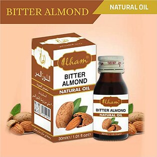 Ilham Bitter Almond Oil 30 Ml Premium Oil - Pure & Natural Oil - Organic Hair Growth Oil - Pure Hair Oil - Essential Oils For Hair - Aromatherapy Oil - Professional Anti Hair - Essential Oil - Anti Hair Loss - Hair Loss- Growing Herbal Oil
