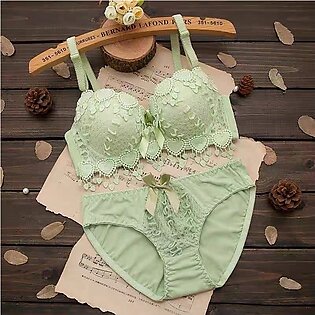 New Sexy Design Bra Set Unique Lace Style With painty Set For Women Padded or Removable Pad Wire Bra For Girls Net Style Underwear (skin, blue, red, black and Green color available We may send any color  size (30 to 38)