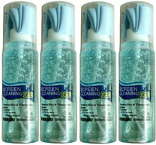 Pack Of 4 Cloth And Screen Cleaner (liquid) - For Lcd, Led, T.v. Displays Laptop, Mobile Camera, Mobile