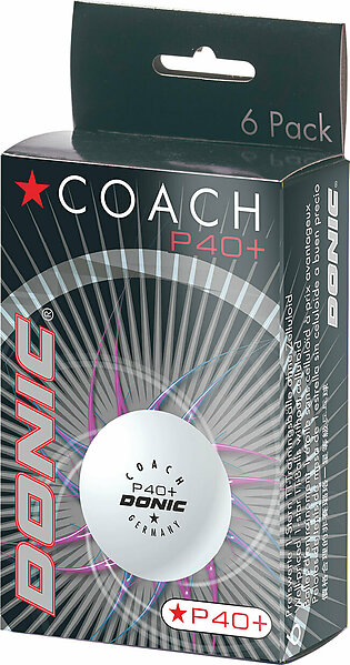 DONIC COACH P40 + * CELL-FREE TABLE TENNIS BALL (6 PACK)