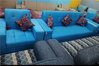 Modern Design Sofa - Completely Velvet Fabric Used  Printed Cushions - 5 Seated