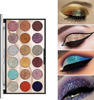 Tv Parlour Beautifull Shades Glitter Eyeshadow Palette Multi Shimmery Shades High Pigmented 18 Colors