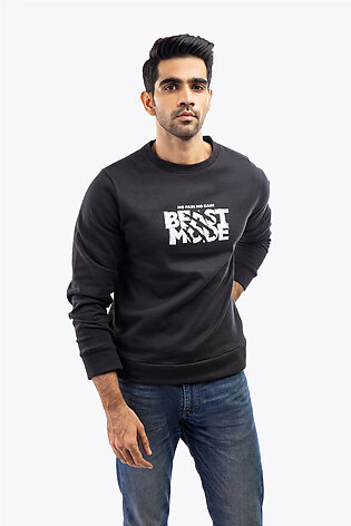 Select by Daraz  - Sweat shirt For Men & Boys (Printed)  -  Black