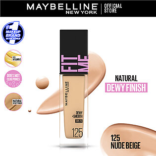 Maybelline New York - NY Fit Me Dewy + Smooth Liquid Foundation SPF 23 125 Nude Beige 30ml For Normal to Dry Skin
