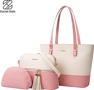 Ladies Bags New Luxury 3 In 1 Ladies Leather Handbags Set For Women And Girls