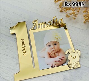 Customized Baby Birthday Frame With Age , Date Of Birth , Name And Picture