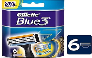 Gillette Blue 3 System Shaving Razor Carts 6s