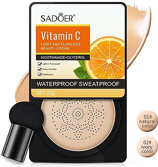 Sadoer Vitamin C Light And Flawless Beauty Cream Mushroom Head Air Cushion Bb Cream Foundation Concealer 20g