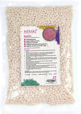 Meraki Hard Bead/Bean Stripless Hair Removing Wax White Chocolate Creme 500g