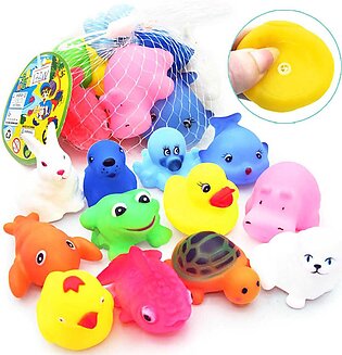 4/6/11 Pcs - Soft Rubber Baby Cute Animals Bath Toys Set - Whistle Water Animal Floating Toy For Kids Boys And Girls - Swimming Float Squeeze Sound Kids Wash Play Funny Gift