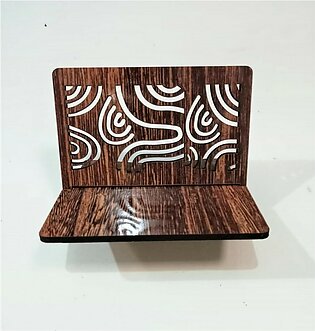 Visiting Card Holder, Office Cards, Table Organizer, Laser Cut, Laminated MDF Wood, Brown Color, Pattern