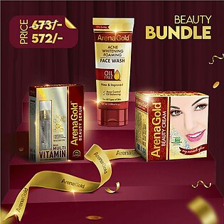 Arena Gold Beauty Bundle With Vitamin Serum+ Beauty Cream And Acne Face Wash