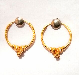 Golden Hoop Earring. Same Gold Design. Half Round Earring