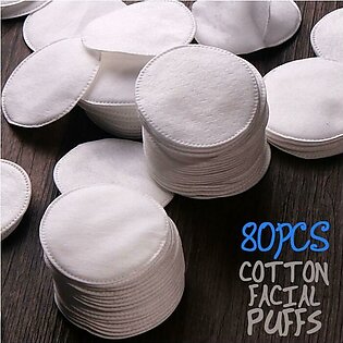 80 Pcs Circular Organic Cotton Puff Facial Makeup Cotton Pads Remover Cleansing Cotton