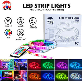 Wbm Smart Color Changing Rgb Led Strip Light 32.8 Feet Long Remote Control Strip Light Complete, Kit