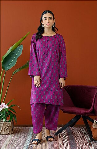 Orient Stitched 2 Piece Printed Cotton Slub Shirt And Cotton Pant For Woman And Girls - Colour: Purple -design Code: Nrds-23-155/s Magenta - Collection: Orient Rtw Winter Vol. I 2023 - Collection: Winter Vol. I 2023
