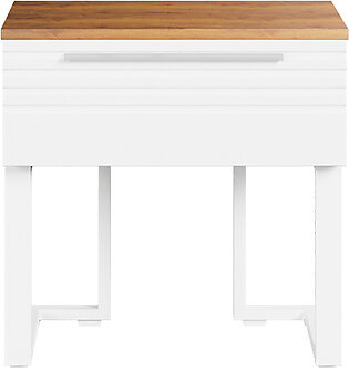 Interwood FRESCO BED SIDE TABLE (TEAK & WHITE)  - Secure delivery + Free Installation