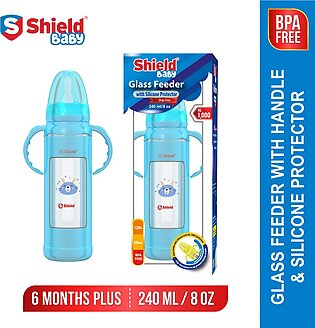 Shield-glass Feeder With Silicone Protector 240ml - Multicolor