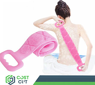COSTCUT High Quality Silicone Bath Body Brush Soft Rubbing Exfoliating Massage For Shower Cleaning Bathroom Strap Belt Back Wash Clean Scrub Magic Skin Scrubber Brush Home Remove Stains Tool Medical 70cm Flexible Loofah Friction Comfort Double Sided
