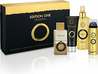 Armaf Perfume Edition One Women 4 Pieces Gift Set Eau De Parfum 100ml + Body Spray 50ml + Body Lotion 100ml + Body Splash 250ml