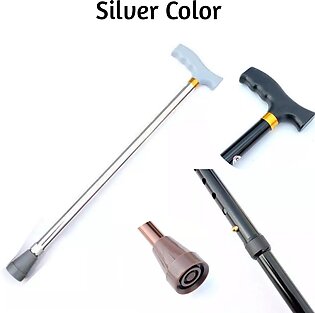 Outdoor Thick Aluminum Telescopic Cane Adjustable Height Old Man Walking Stick