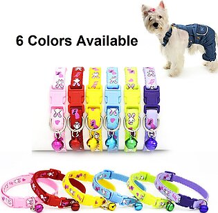 Pet Cat Neck Collar With Bell 01 Cm Width Nylon Adjustable Collar Dog For Puppy Small Dogs Cats Collar Ps205 Ps Co