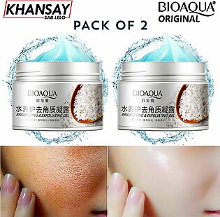 Pack Of 2 Bioaqua Whitening Brightening Exfoliating Facial Scrub Gel With Rice Extract, Rice Exfoliating Gel 140g