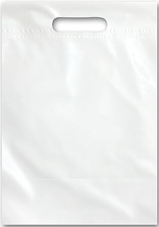 White Plastic Shopping Bag D-handle